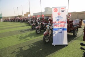 Türkiye Diyanet Vakfı tarafından finanse , El-Badiye Kalkınma ve İnsani Yardım Derneği, Marib ve Hadramut illerinde 100 adet Tuk Tuk Sepetli Motosikletin dağıtımına başlıyor.